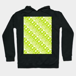 Checked, Checks - Lime Green and White Hoodie